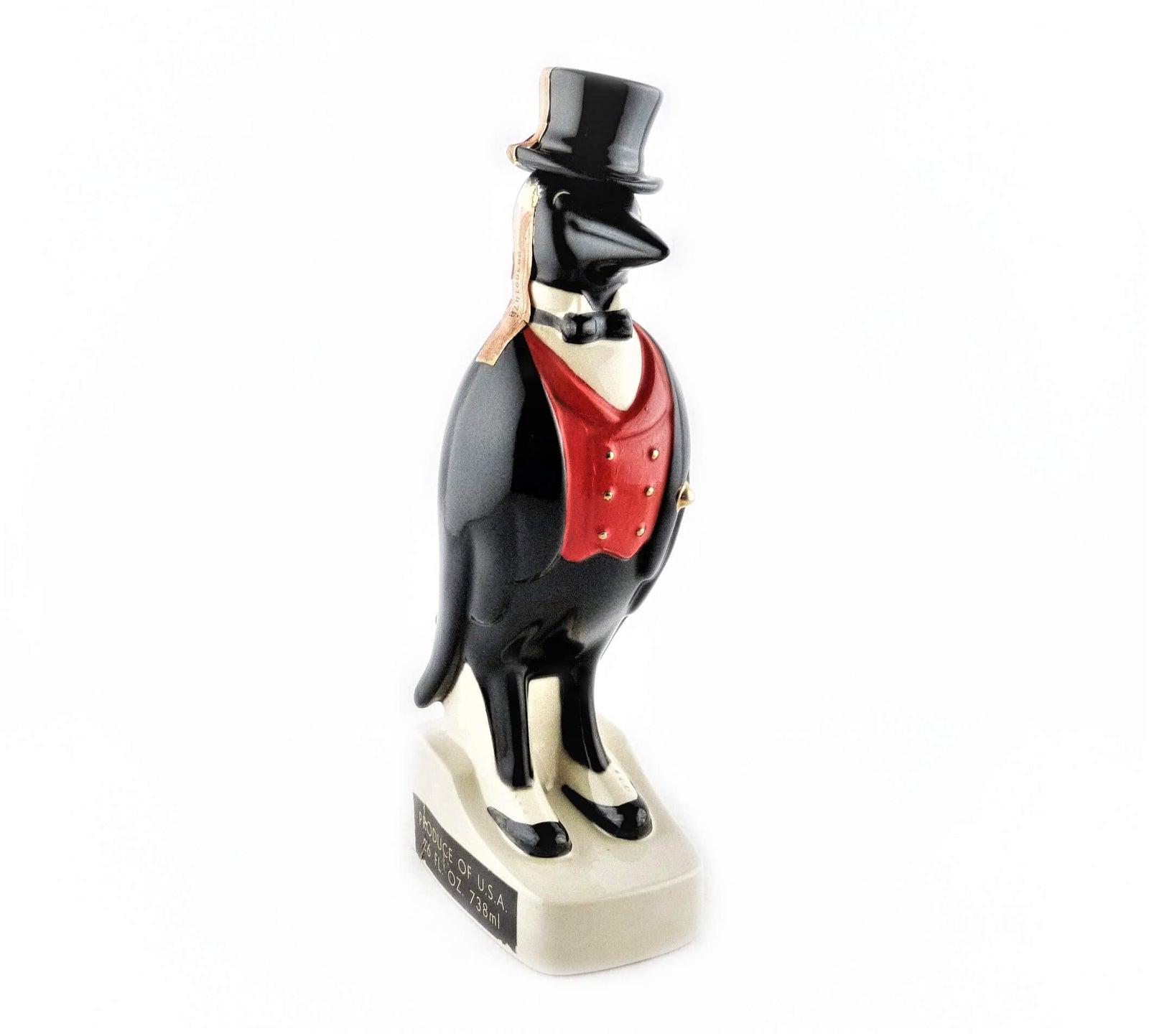Vintage 'Old Crow' Penguin Whiskey Decanter, Home Bar Decor
