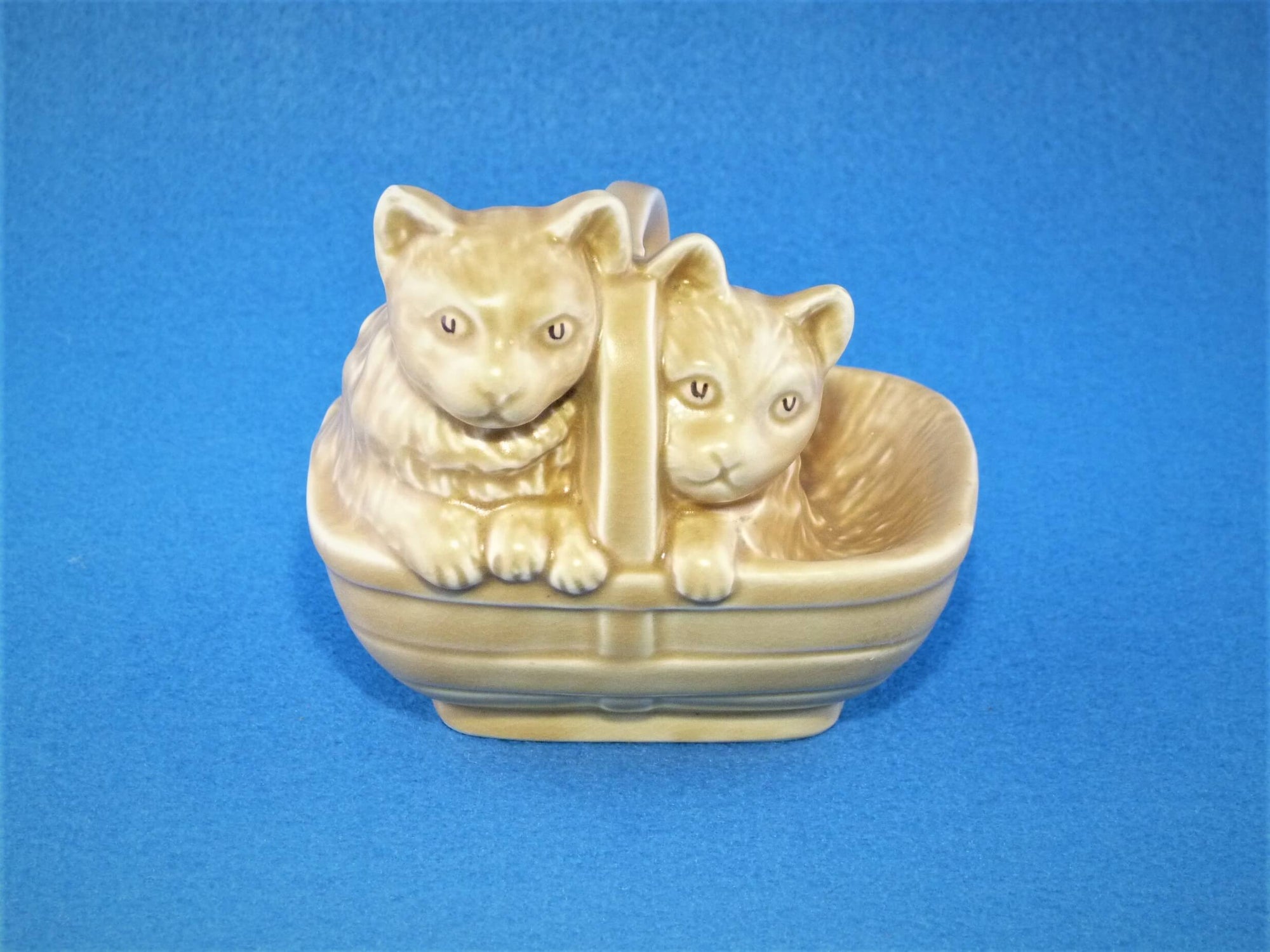 SylvaC Cats in a Basket, Cheeky Cute Figurine, No 1296