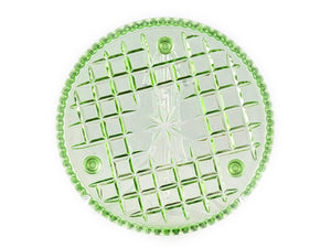 Green Glass Serving Plate, 1930-40's, Crown Crystal, Pressed Glass