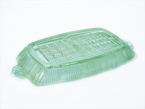 Vintage Divided Green Glass Serving Plate, Unusual Attractive Design