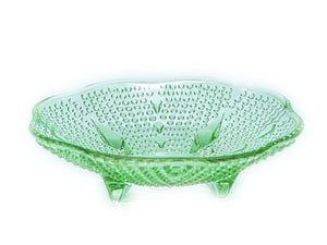 Hazel-Atlas Green Glass 'Teardrop' Candy Dish, 1950-60's, Very Pretty