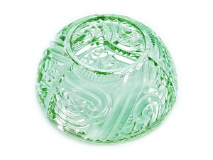 Green Glass Maori Bowl, 1930's Crown Crystal, Larger Size