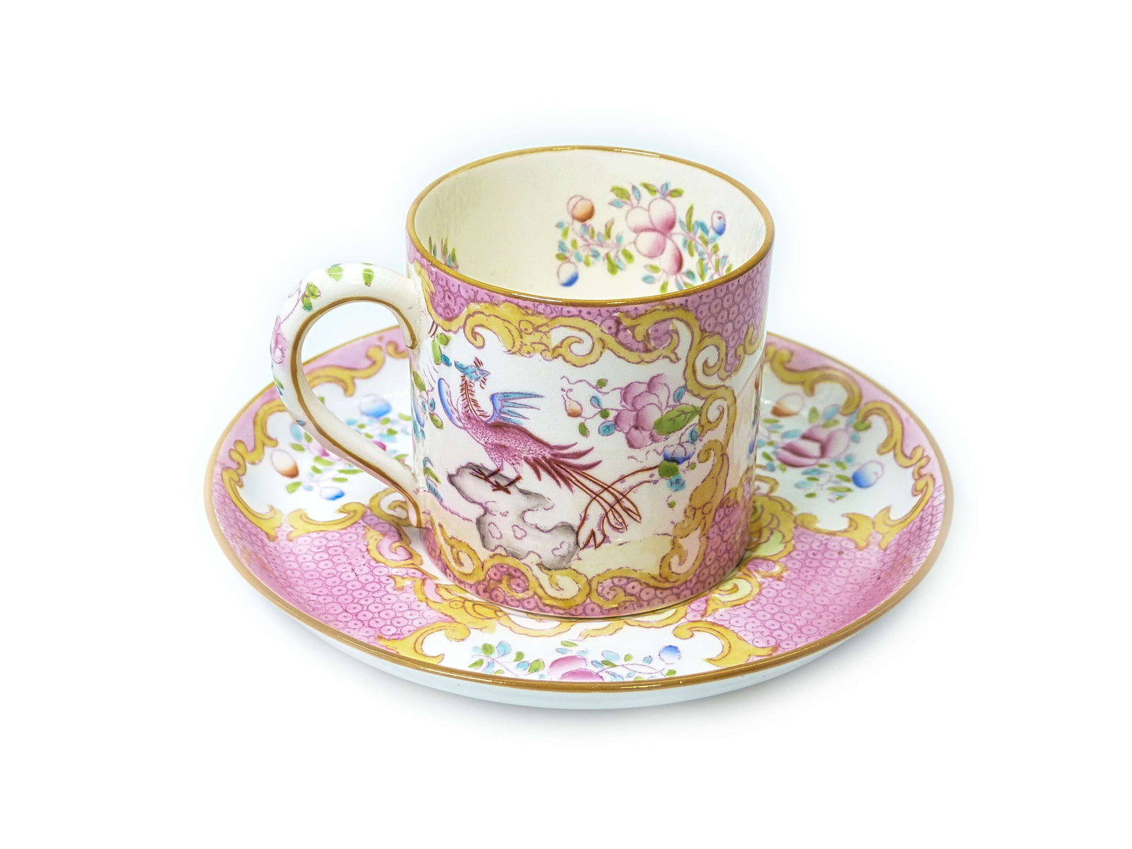 Antique Minton Demitasse Cup and Saucer, 'Cockatrice' Pattern, 1873-1912