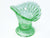 Green Glass Fan Vase, Attractive Vintage Posy Vase, Very Pretty