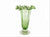 Green Glass Ruffled Top Vase, Tall and Elegant, Super Flower Vase