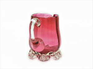 Victorian Cranberry Glass Jug, Pretty Small Creamer