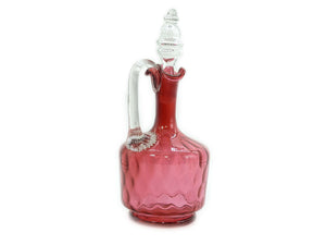 Cranberry Glass Decanter, Victorian, Beautiful Colour