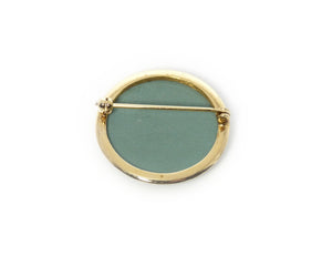 Teal Jasperware Brooch, Vintage Wedgwood, Cupid Cameo