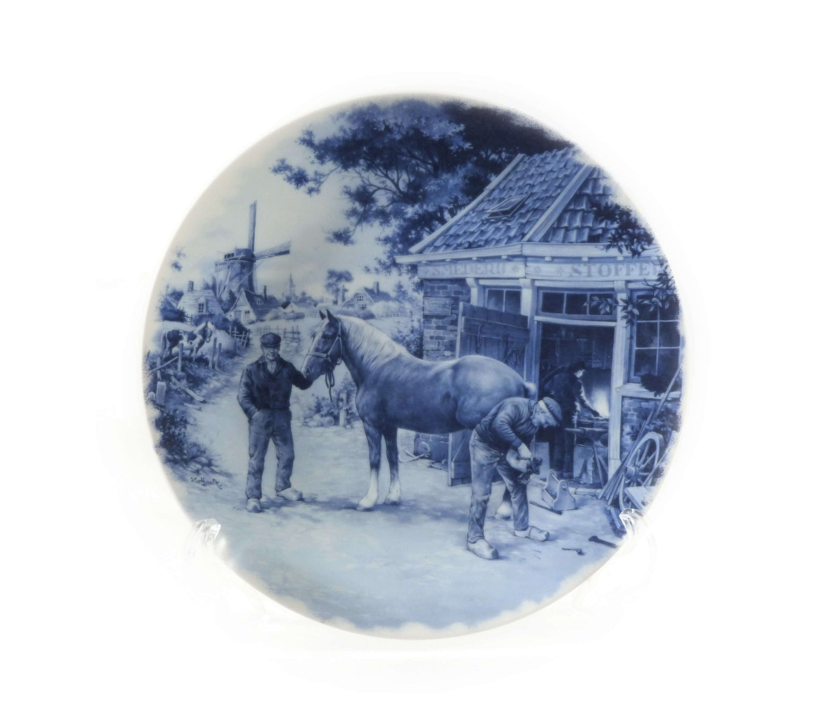 Vintage Delft Blauw Wall Plate, Blue and White Decor, 1984