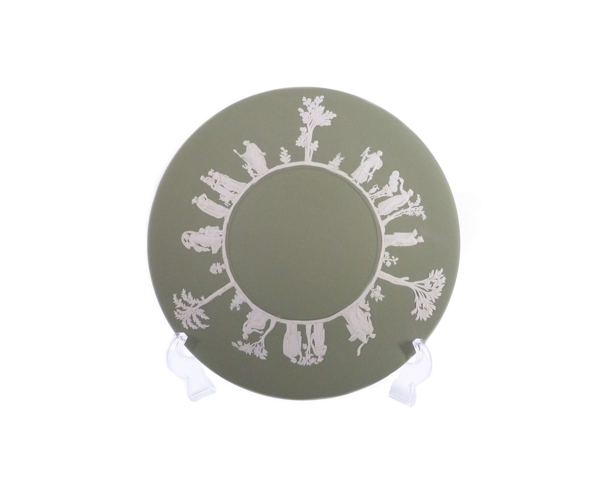 Green Wedgwood Jasperware Large Plate, Decorative Item