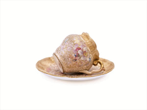 Antique Doulton Demitasse Cup and Saucer, 1891-1901, Hand Painted Chintz