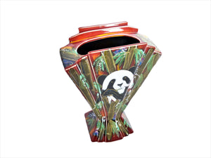 Amazing Anita Harris Panda Vase, Art Pottery, Art Deco Fan Vase