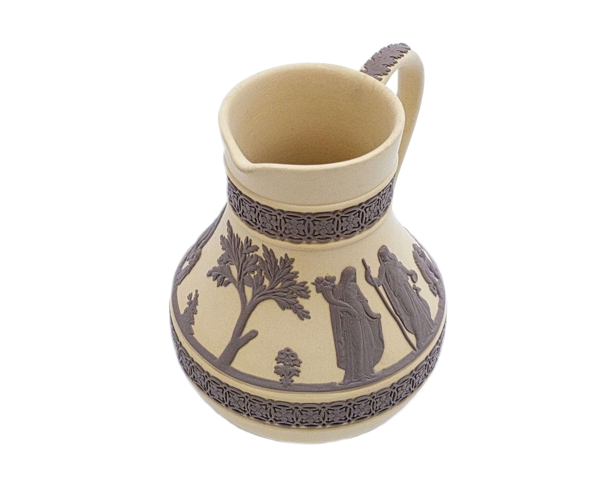 Wedgwood Jasperware Brown on Cane Jug, 1970's Small Creamer