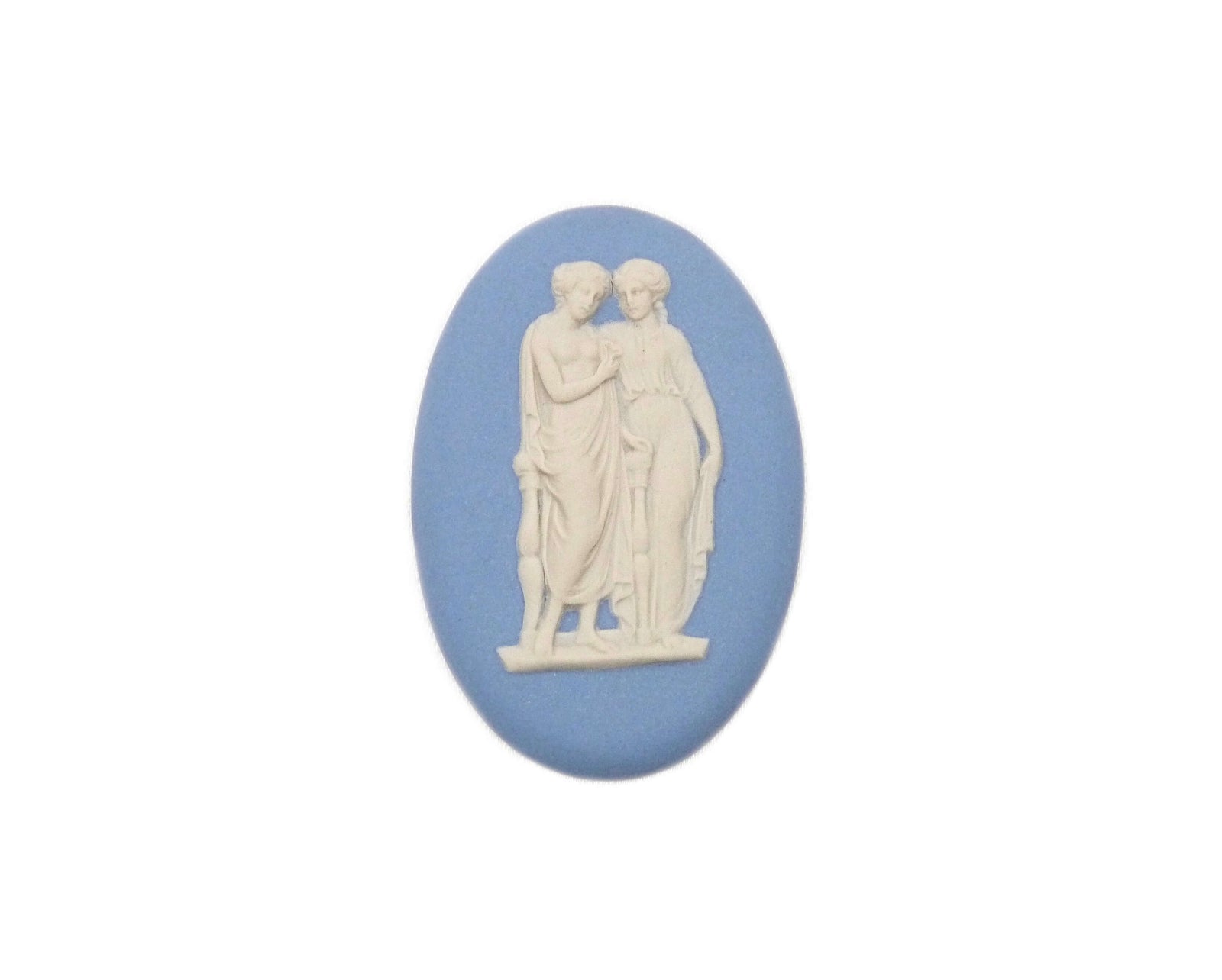 Wedgwood Jasperware Cameo, Blue, Romantic Scene