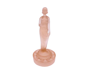 Art Deco Pink Glass Float Bowl, Muller & Co Lady Figurine