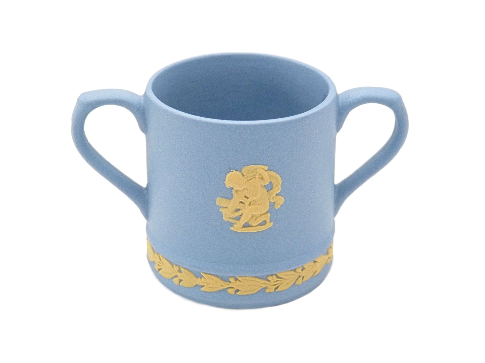 Miniature Wedgwood Jasperware Loving Cup, Features a Cupid