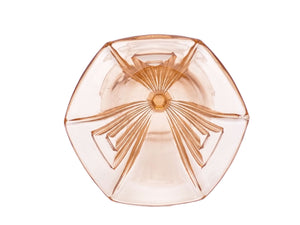 Art Deco Pink Glass Vase, Stolzle, Hermanova Hut Factory