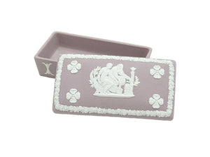 Lilac Jasperware Wedgwood Oblong Trinket Box, Very Pretty