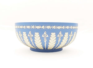 Impressive Wedgwood Acanthus Leaf Bowl, Blue Jasperware