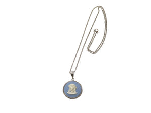 Blue Jasperware Necklace, Vintage Wedgwood, Exquisite Cameo