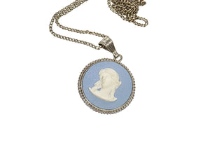 Blue Jasperware Necklace, Vintage Wedgwood, Exquisite Cameo