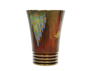 Carlton Ware Rouge Royale Conical Vase, Butterfly and Blossom Design