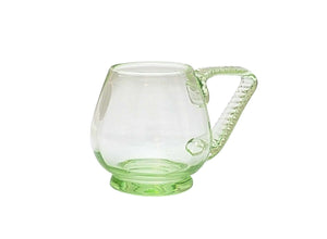 Vintage Green Glass Mug, Elegant Mug