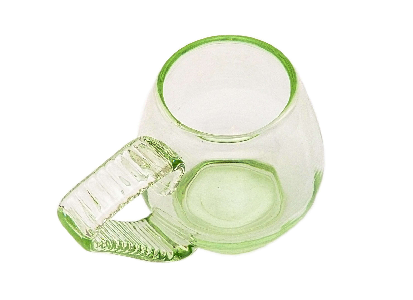 Vintage Green Glass Mug, Elegant Mug