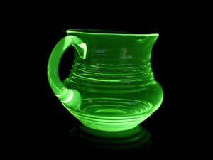 Green Uranium Glass Jug, Vintage Glass Jug, Very Good Condition, Stunning Jug