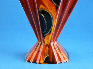 Anita Harris Art Pottery, Fan Vase, Art Deco Style Vase, Home Decor Item