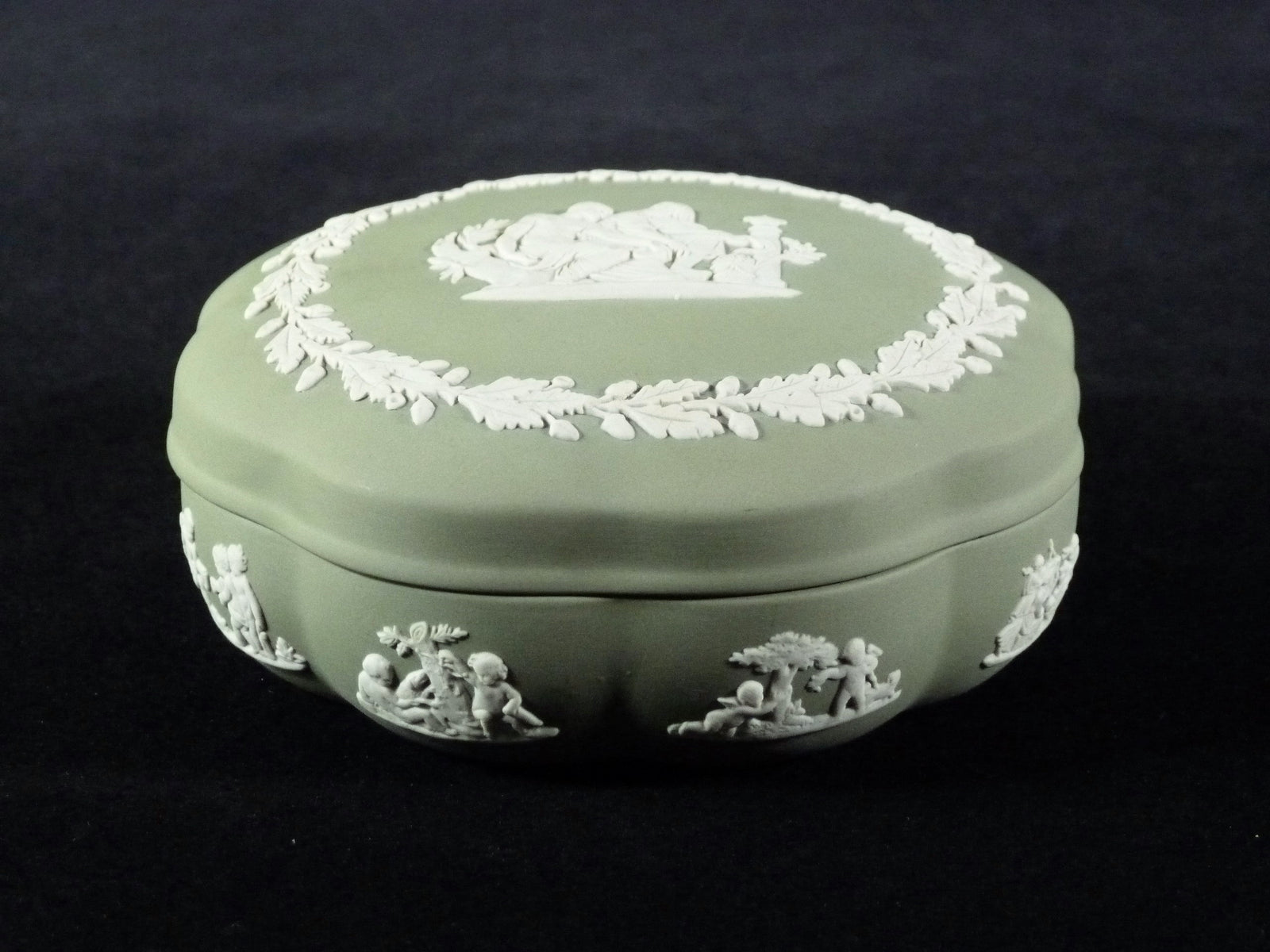 Wedgwood Jasperware Green Trinket Box